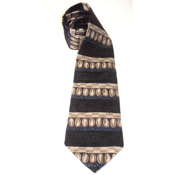 Stafford Executive Vintage Silk Tie Made in USA Abstract Raindrop Pattern 4 x 60 - Picture 1 of 6